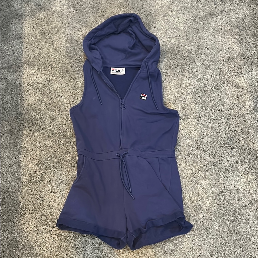 Fila Deep Blue Hooded Playsuit romper